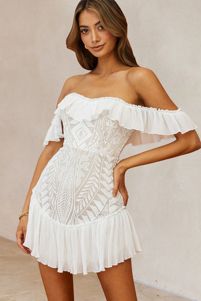 Dreamy Off-Shoulder Mini Dress White ...